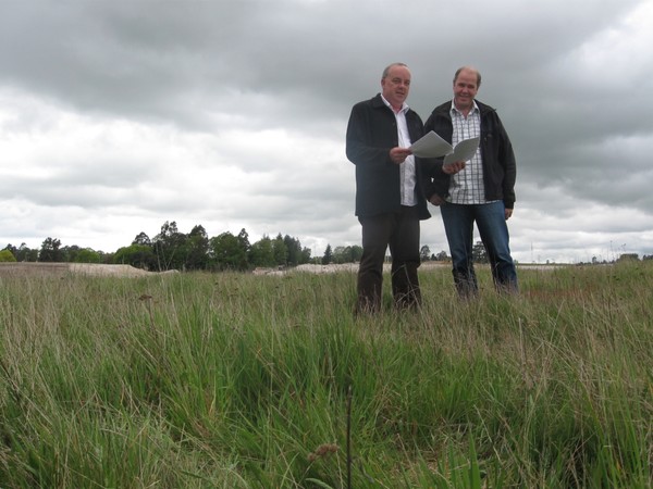 Scott and David standing on proposed ice rink site